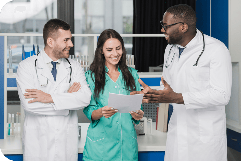 Doctors with paper